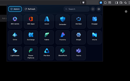 365 Launch :: A lightweight and compact Microsoft 365 launcher for apps and admin portals. Reduce tab clutter, speed up your workflow.