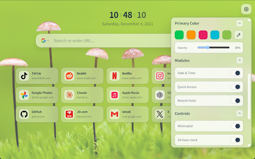 Tablite :: A clean, customizable new tab page with search, quick links, frequent sites, and beautiful themes.