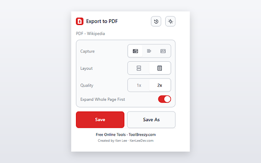ToolBreezy.com - Web Page to PDF Converter :: A clean PDF you would not be embarrassed to email a client. Stamped with the source URL and date, so it stands up as a record.
