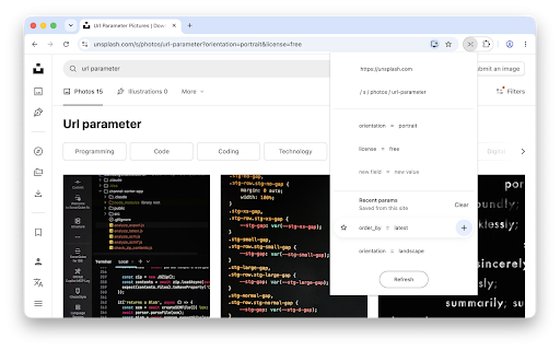 URL Scissors :: Edit, reorder, and reuse URL query parameters from the current tab.