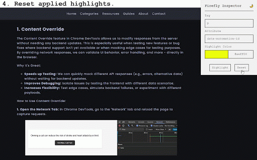 Firefly Inspector :: Highlight and extract custom attributes for any tag on a webpage!