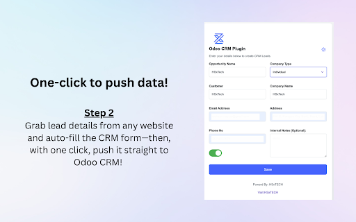 Odoo CRM :: This extension allows you to directly create leads in any Odoo instance. Please note that this is the beta version.
