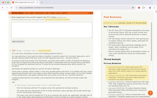 Hacker News Companion :: Enhance Hacker News with AI-powered discussion summaries, and enable keyboard navigation with Vim-style shortcuts