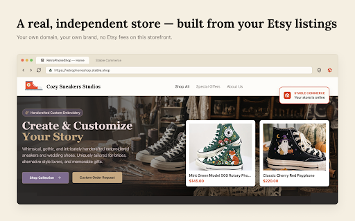 Stable Commerce — Turn your Etsy shop into your own store :: Create your own online store from your Etsy shop in minutes.