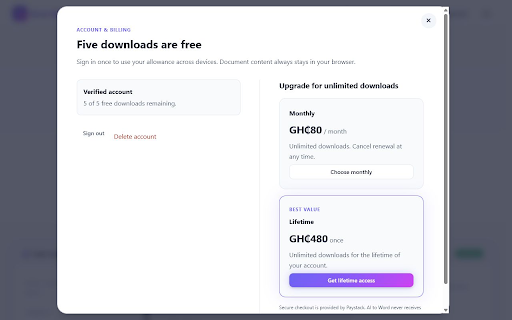 AI to Word – Export AI Chats :: Export selected AI responses to Word with rich formatting, embedded visuals, tables, footnotes, references, and editable equations.