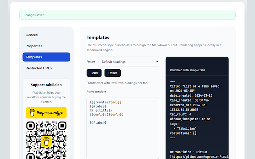 tabSidian :: A browser extension to summarize open tabs into Obsidian markdown files.