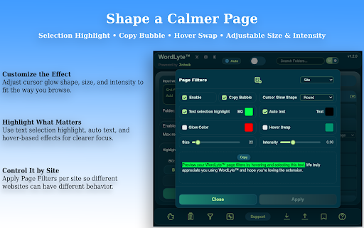 WordLyte - The Web Text Multi-Tool :: Highlight, bookmark, and organize words with folders, page filters, A/B compare, smart refresh, and clipboard history.