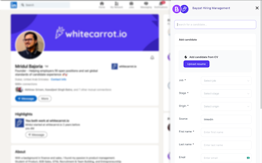 Whitecarrot Hiring Management :: Add candidates & Review candidate submissions in ease.