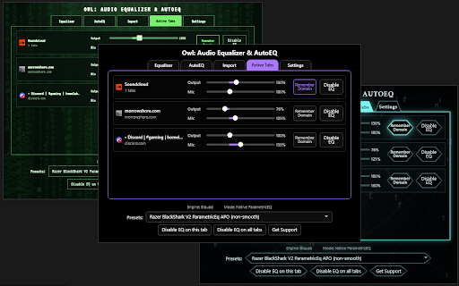 Owl: Audio Equalizer & AutoEQ :: Per-tab audio equalizer with presets and AutoEQ profile search.