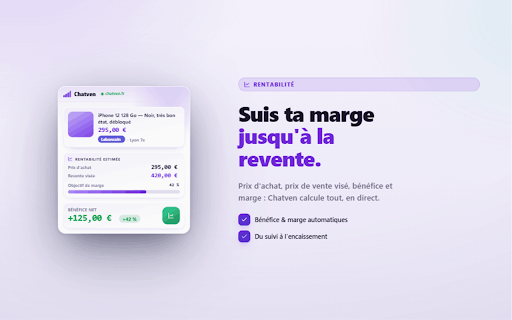 Chatven :: Gère tes achats-reventes LeBonCoin et Vinted directement depuis l'app
