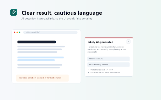 VeriOrigin AI Checker — Detect AI Content :: Check selected page text and pasted passages for likely AI writing without leaving the page