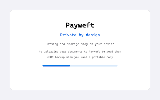 Payweft — Private Receipts & Bills :: Capture receipts & bills locally: OCR, categories, trends, due dates. Free; Pro adds exports & unlimited saves.