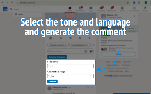 LinkedIn Comment Pro :: LinkedIn Comment Pro helps you craft professional LinkedIn comments using AI.