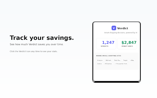 Verdict - Smart Shopping AI :: AI shopping advisor: Buy, Wait, or Skip on any product. Anonymous shopping insights help keep it free.