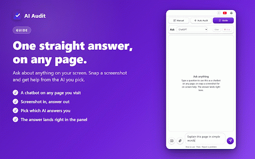 AI Audit: Auto Compare All AI Answers. ChatGPT, Gemini, Claude & More AI :: Press send once, auto compare all AI answers into one trusted result. No chat data collected, no conversations read.