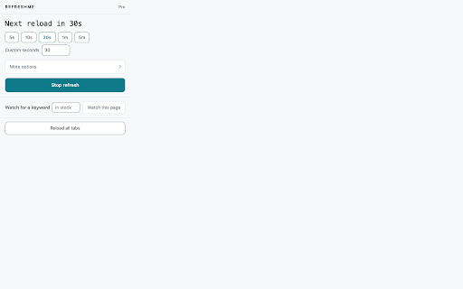 refreshme — Auto Refresh & Page Monitor :: Auto refresh tabs and watch pages for changes. Local-first: no account, no servers, no tracking.
