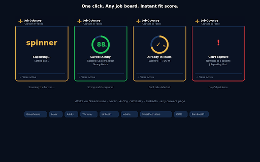 Job Odyssey Capture :: Capture any job posting to Job Odyssey — auto-detects job pages and prompts you to save.