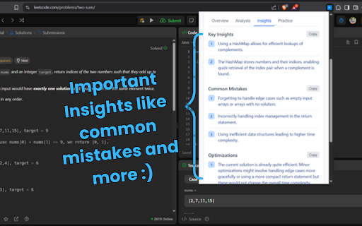 LeetCode Analyzer Pro :: Analyzes time and space complexity of LeetCode solutions using Google Gemini, offering optimization insights and visualizations.