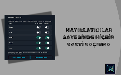 Namaz Vaktim :: Türkiye için il ve ilçe bazında doğru Diyanet namaz vakitleri.