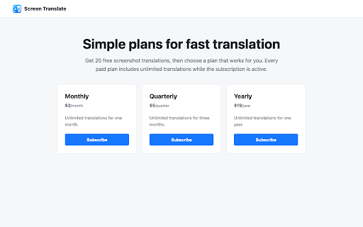 Screen Translate :: Select any area of a webpage and translate the screenshot or recognized text.