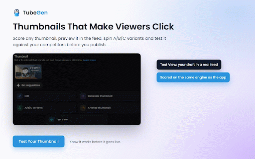 TubeGen for YouTube :: YouTube analytics overlay by TubeGen - live stats computed from the page you are on.