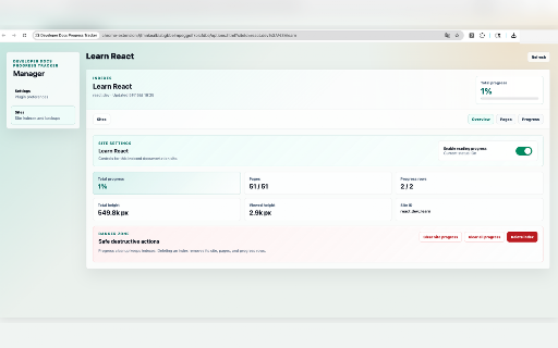 Developer Docs Progress Tracker :: Save and restore reading progress on developer documentation and long technical pages.