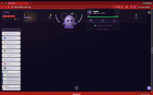 Tabagotchi Pet :: A cute virtual pet that lives in your browser tabs — manage tabs, earn rewards, and watch your pet grow!