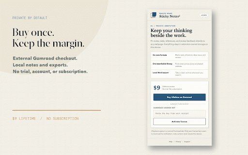 Sticky Notes² - Smart Web Annotations :: Pin private local notes to websites with focused templates, cross-site search, themes, and local export.