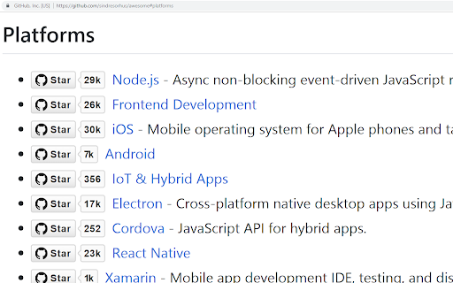 Starify Links :: Add star badges to links to GitHub, GitLab, Chrome Web Store, Reddit, and more