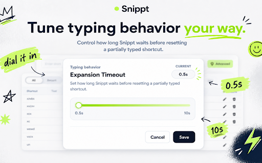 Snippt - a better text expander :: Quickly expand custom text shortcuts into longer snippets while typing, works on all URLs