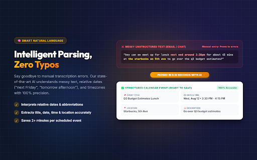 ChatGPT for Google Calendar :: This is a Chrome extension that simplifies event scheduling using natural language input right from your browser.