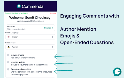 Commennda :: Auto-Comment, Reply & Post on LinkedIn with Commenda