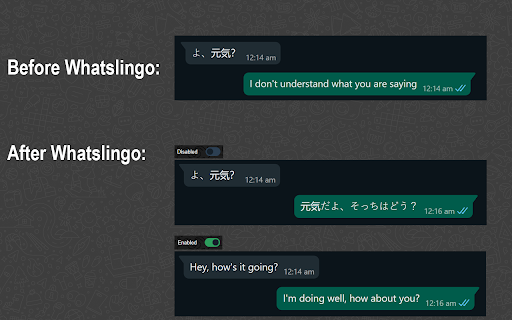 WhatsLingo - WhatsApp Chats AI Translator :: Beta 1.2: Under active development and testing.