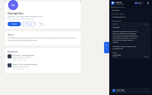 ColdCraft - LinkedIn Cold Messaging :: AI-powered cold message generator for LinkedIn profiles