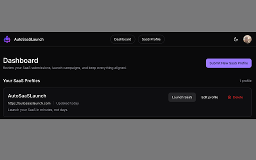 AutoSaaSLaunch - Automated Directory Submissions :: Launch your SaaS everywhere, automatically.