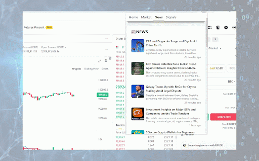 Crypto Trading Helper :: A powerful Chrome extension for crypto traders. Monitor real-time market trends, Fear & Greed Index, live news, Market Signals.