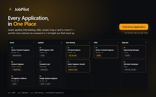 JobPilot :: Fills approved job applications up to the review screen — you always press Apply.