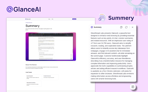 GlanceAI :: Chrome Extension for enhancing your browsing experience with AI