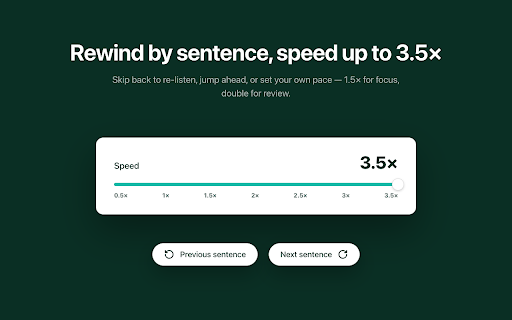 ReadAloud :: Listen to the main article on any page — play, pause, speed, and jump by tapping a word.