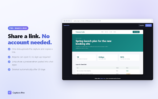 Capture Pro - Full Page Screenshot, Annotate & Share :: Full page screenshot & screen capture. Annotate with arrows, text, blur. Copy a share link, no account. Pay once, no subscription.