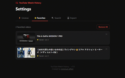 YouTube Watch History :: Browse, search, and rediscover every YouTube video you've watched — no account required.