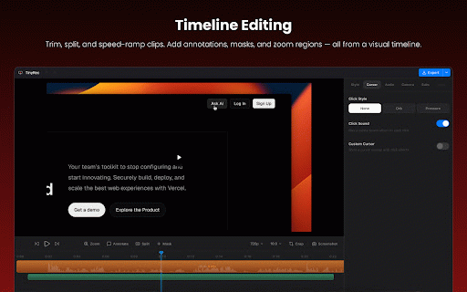 TinyRec :: Screen recorder with cursor tracking and auto-zoom — record and edit in TinyRec.