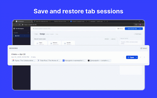 Tab Workspace :: Organize your browsing into folders, projects, and saved tab sessions.