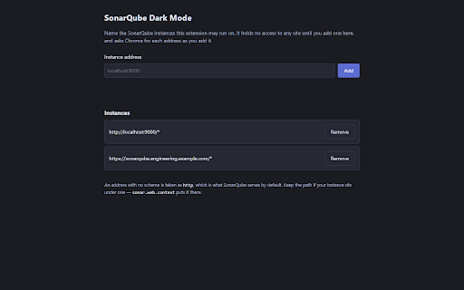 SonarQube Dark Mode :: Enables the dark theme already shipped in SonarQube's own stylesheet, on the self-hosted instances you name.
