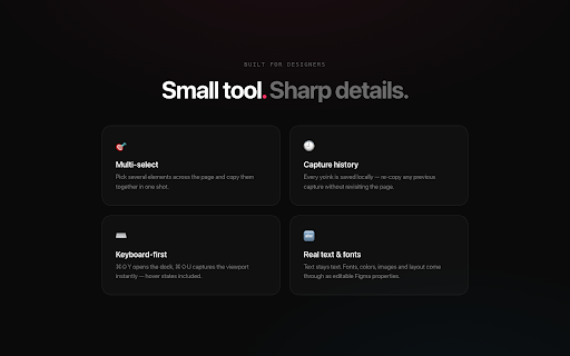 Yoink :: Capture any webpage UI and paste it as editable layers in Figma.