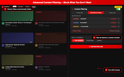 YouTube Popup Player :: Watch YouTube videos in a floating popup player. Block Shorts, filter content, keep recommendations.
