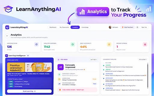 LearnAnythingAI :: Transform any YouTube tutorial into a structured AI-powered classroom with modules, lessons, quizzes, and assignments.