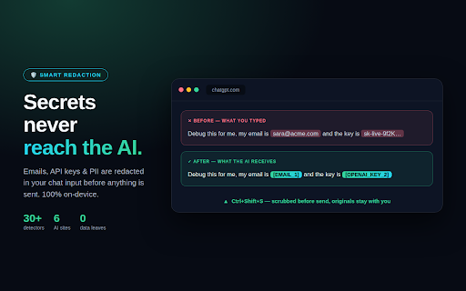 Privacy Shield: Blur & Redact :: Blur anything on any site, scrub secrets before AI. One-time license. 100% local.