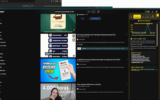 Zbee - SEO Analyzer for YouTube :: Mostra um painel SEO com volume, concorrência e score nas buscas do YouTube.