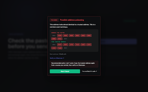Zafu — Zero-trust Address Framework for Users :: Catches address poisoning, clipboard mismatches, and post-paste address changes before you send. Never touches your keys.